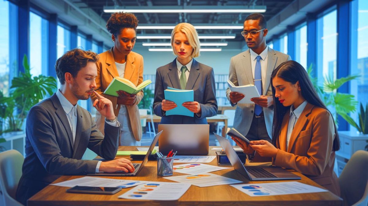 Illustration of introverts confidently preparing for job interviews.