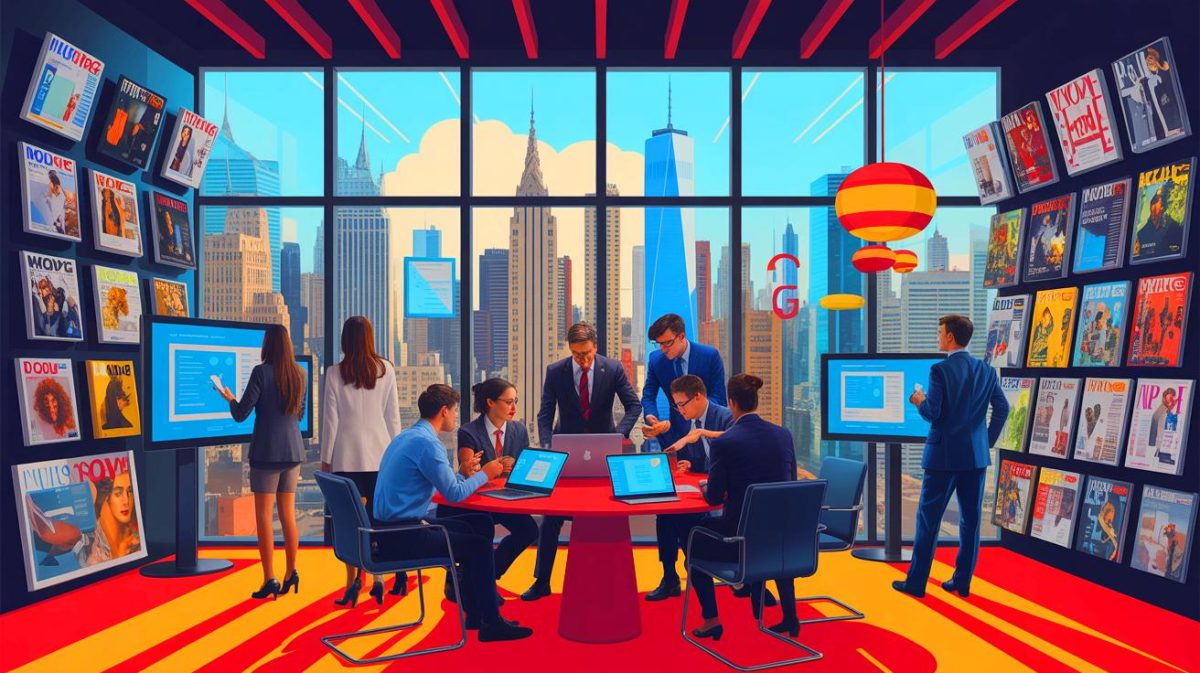 “Ashley’s Heart Raced as She Conquered Fame”: The Meteoric Rise of a Reluctant Influencer Ignites Social Media Frenzy Illustration of Michael Sebastian overseeing the integration of print and digital media at Esquire magazine.