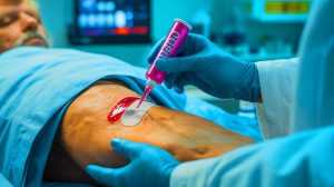 “Blood Pours Like a River”: New Surge in Medical Breakthroughs Threatens to Revolutionize Emergency Care Across America Illustration of bio-inspired medical adhesive being applied to a wound.