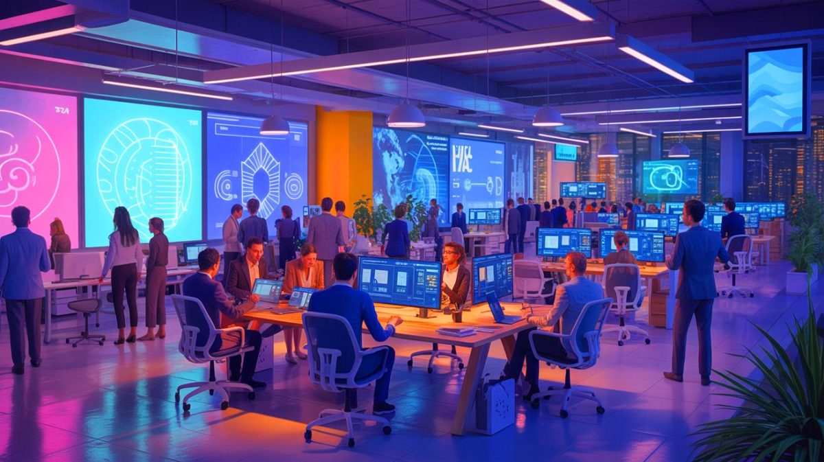 Illustration of the Centre for Creative AI's role in transforming the creative industries through artificial intelligence integration.
