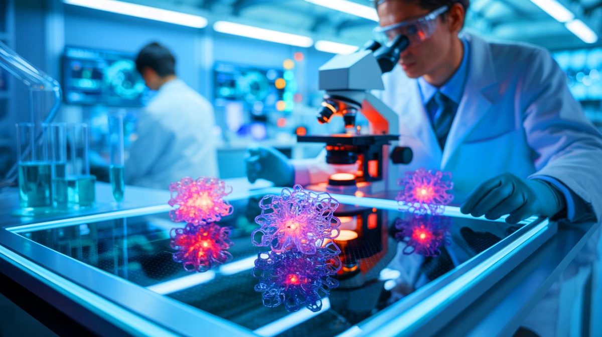 “Miracle Drug Saves Lives” as Millions See Cholesterol and Weight Plummet with Revolutionary New Treatment Illustration of nanogels delivering synthetic thyroid hormones to liver cells for targeted obesity treatment.