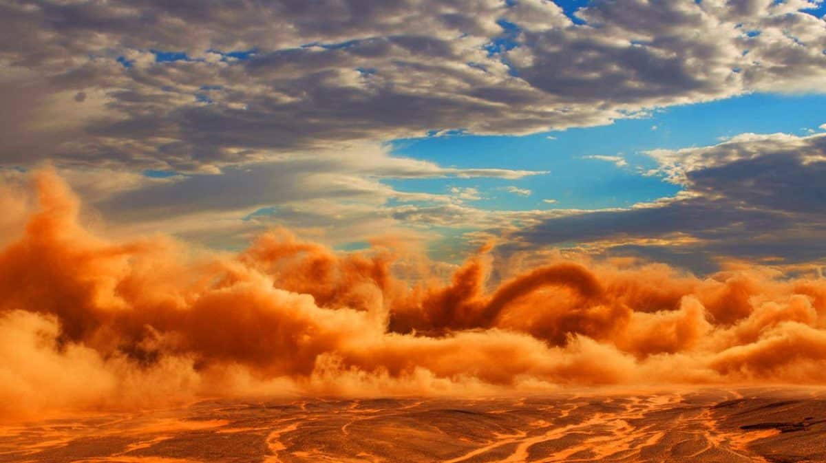 Sahara Desert’s Shocking Role in Forming Ice Clouds Sparks Global Climate Debate: ‘Nature’s Unseen Power at Work’ Illustration of desert dust particles influencing cloud formation and climate regulation.