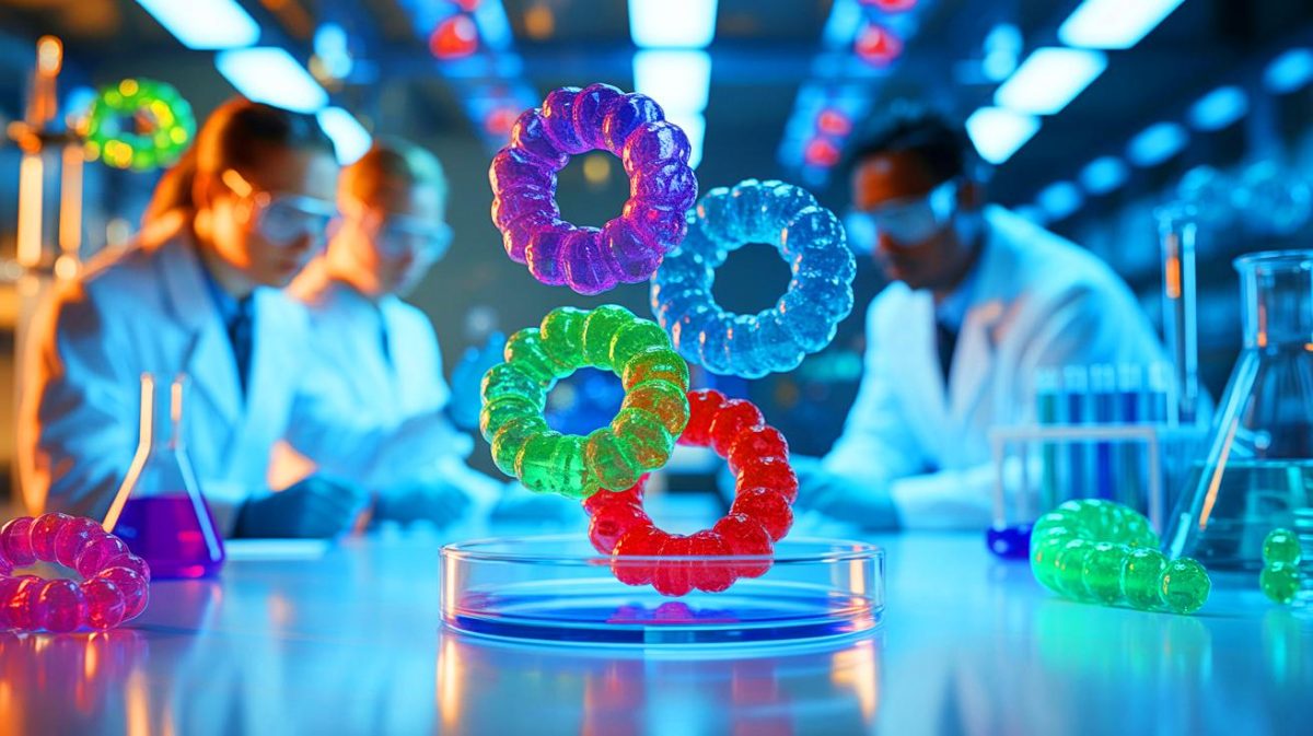 The Breakthrough Therapy: “This Changes Lives” With Rapid Cartilage Regrowth in Mere Hours Illustration of dancing molecules stimulating cartilage regeneration.