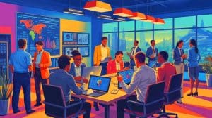 American Tech Companies Hide This Secret That Could Destroy Your Job Prospects In The Next 30 Days Illustration of the impact of a $100,000 H-1B visa fee on the U.S. tech industry's reliance on global talent.