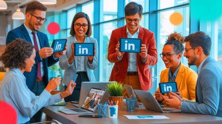 Illustration of professionals leveraging LinkedIn video to enhance career influence.