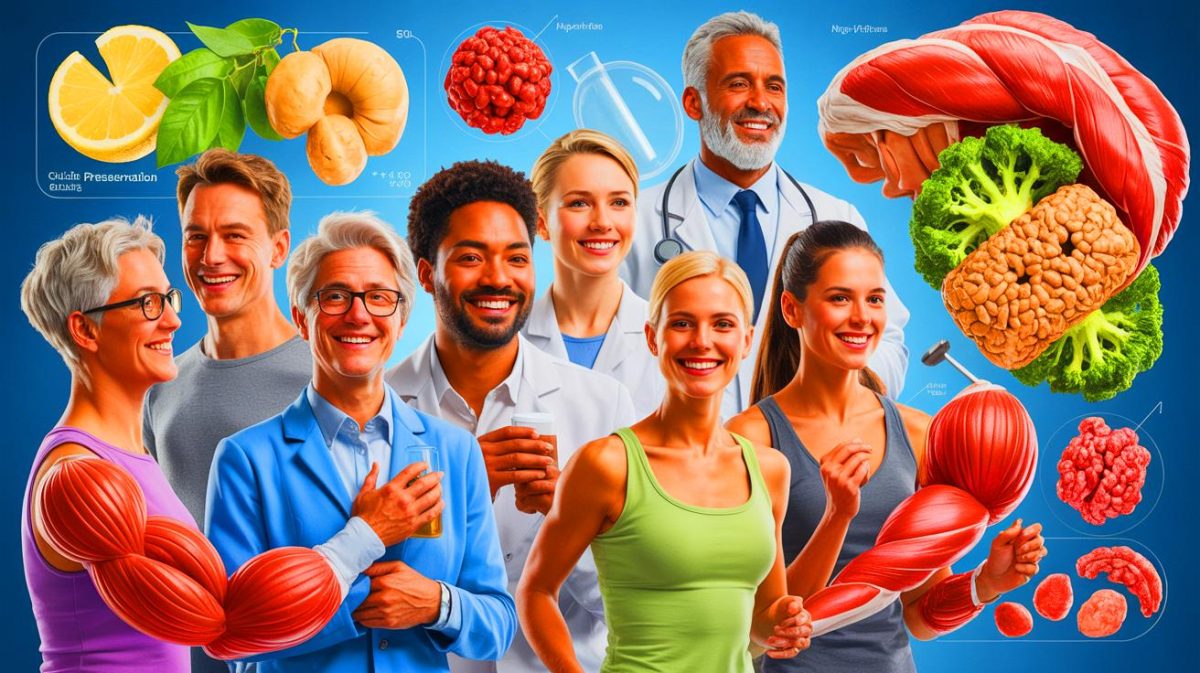 Illustration of the potential muscle loss side effect associated with Semaglutide use.