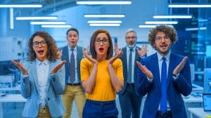 Illustration of U.S. workers experiencing career catfishing during the hiring process.