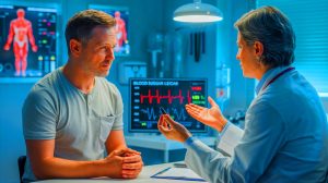 Study Warns: Unstable Blood Sugar Levels ‘Threaten Men’s Reproductive Health’ With Long-Term Impacts on Fertility Rates Illustration of the impact of blood sugar levels on male reproductive health.