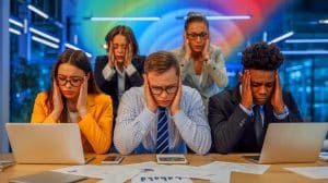Illustration of the impact of workplace burnout on young employees.