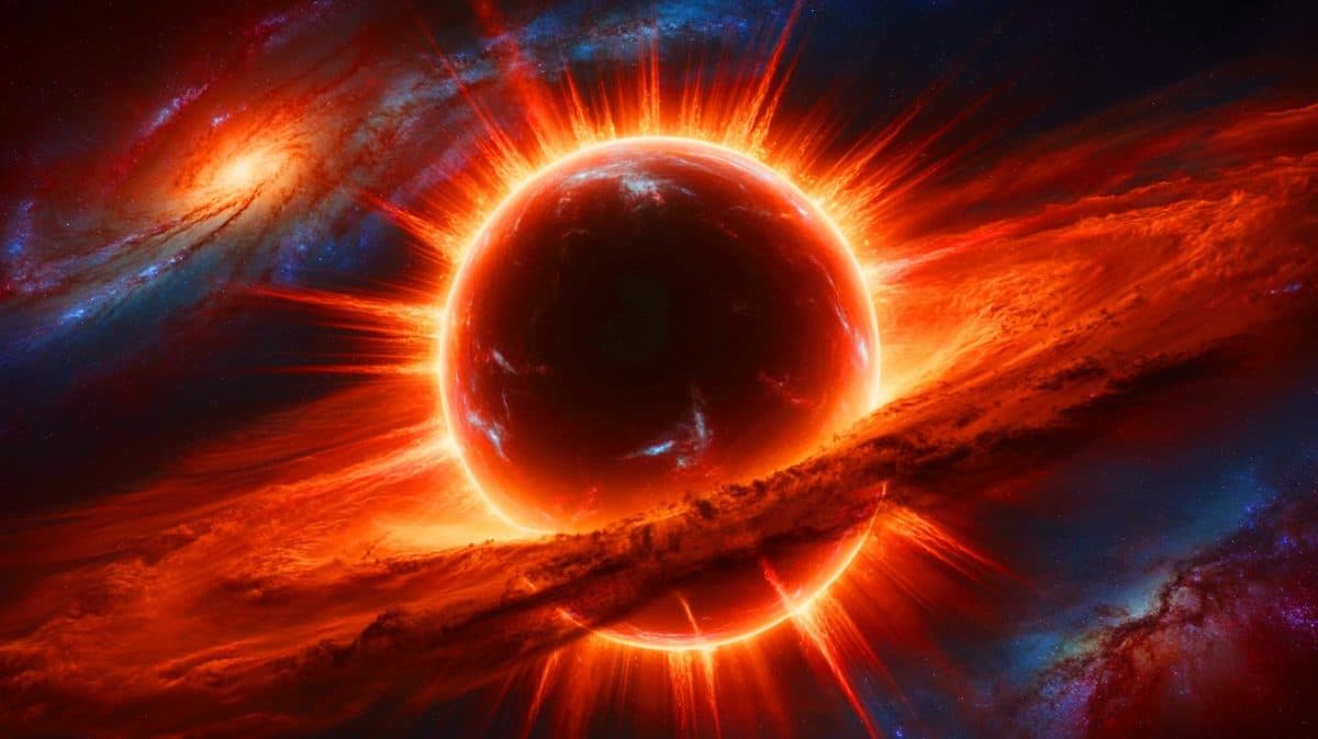 Illustration of a Black Hole Emitting Powerful Jets Through Magnetic Reconnection.