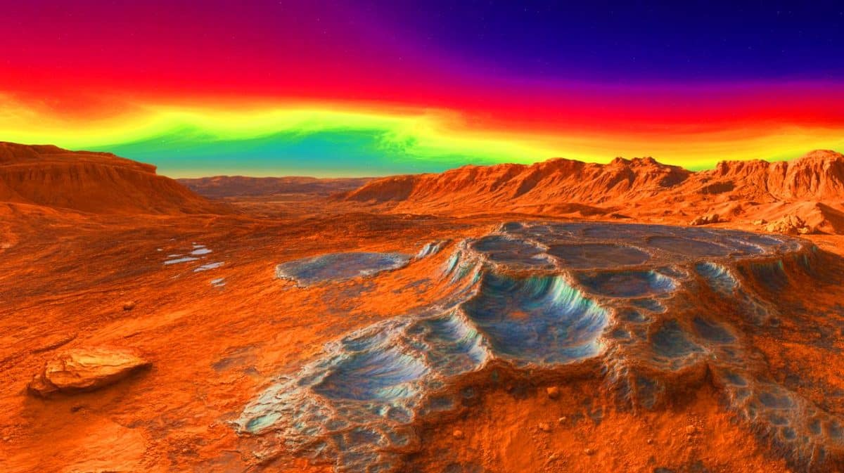 Strange New Mineral Reveals Mars’ Hidden Secrets: Shocking Discovery That Shatters Everything We Thought We Knew Illustration of ferric hydroxysulfate mineral formation on the surface of Mars.