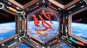 Worm Experiments Reveal Hidden Health Risks of Deep Space Travel, Impacting Future Astronaut Missions and Safety Illustration of microscopic worms used in space experiments to study muscle degradation in microgravity.