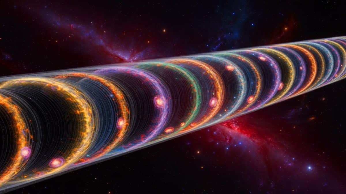 Illustration of a massive cosmic filament stretching 50 million light-years.